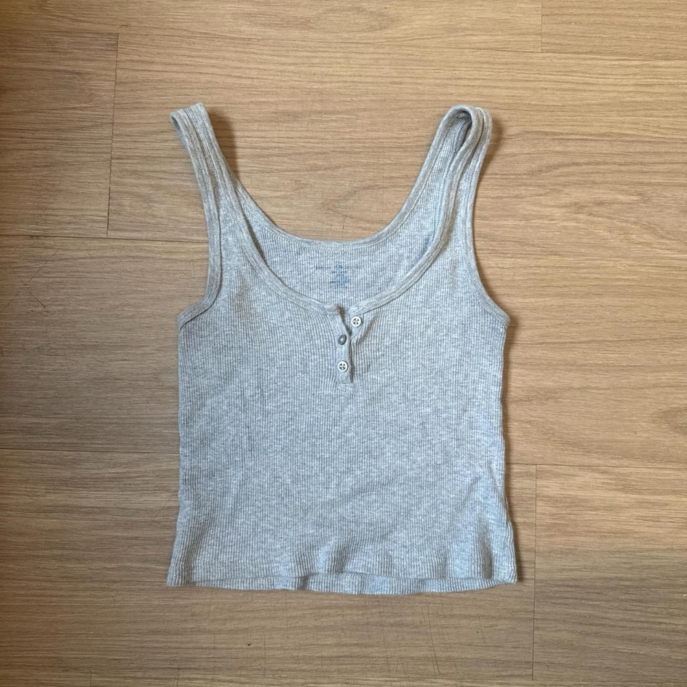 Gray Brandy Ribbed Tank Top